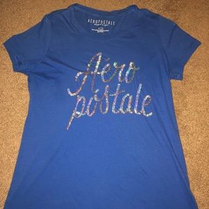 Xl Aeropostale blue T-shirt with holo sequins